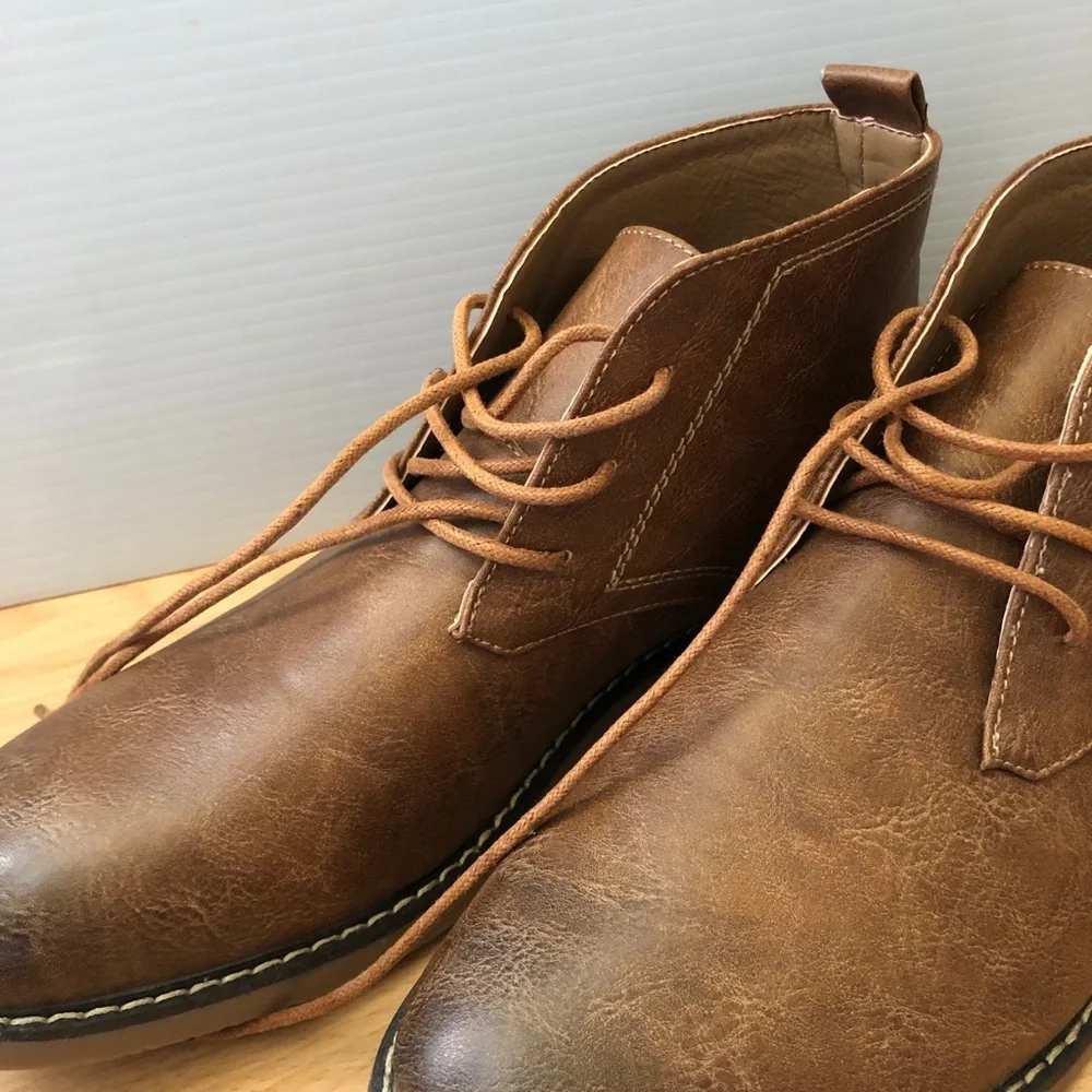 metro charm. Brown lace up booties
